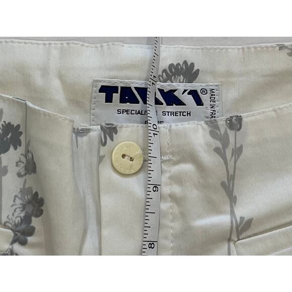 Tark 1 Paris Stretch White, Gray Floral Pants, Size M - Picture 12 of 14